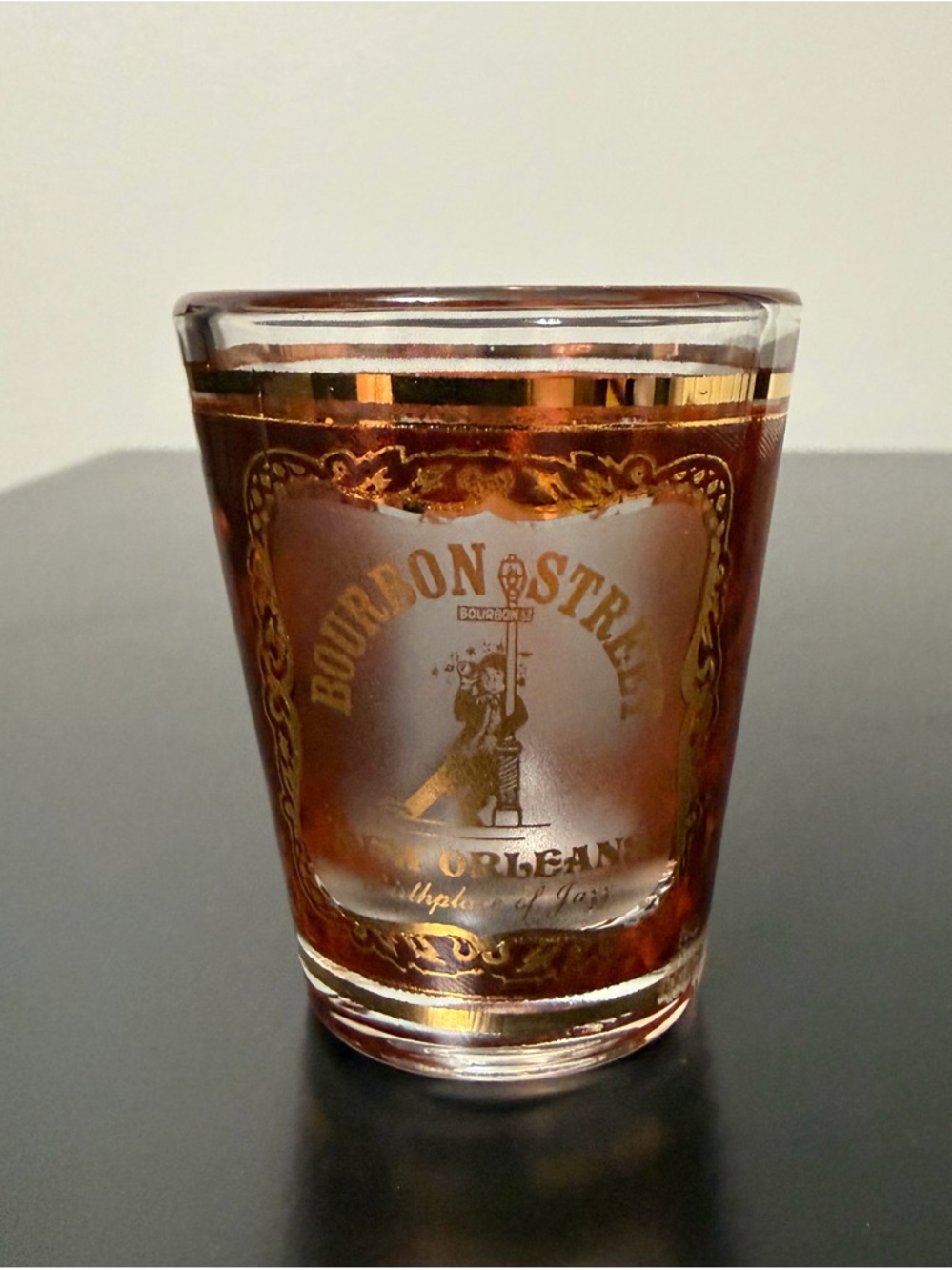 Bourbon Street New Orleans Gold Trim Shot Glass - Picture 3 of 7